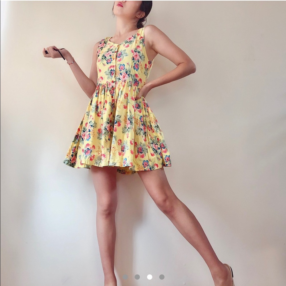 Vintage Yellow Button Up Sundress